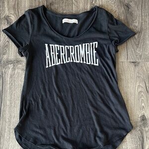 Abercrombie & Fitch Black Tee with White Logo